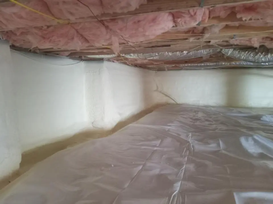 Crawl space encapsulation with closed-cell spray foam for Attic Insulation in McSwain